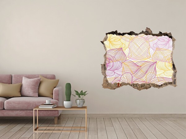Autocolant un zid spart cu priveliște Gaură în model floral de perete