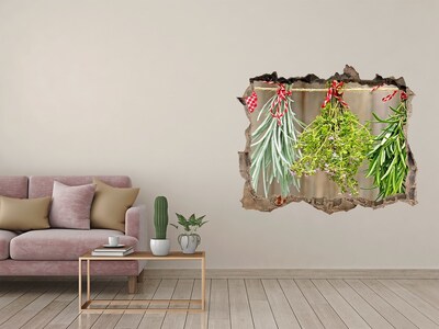 Fototapet 3D gaură în perete Grădina de plante aromatice în ruine