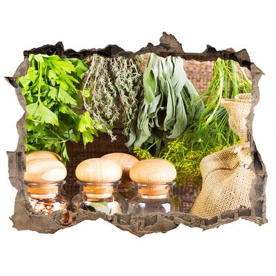 Autocolant autoadeziv gaură Colț de plante aromatice în bucătărie