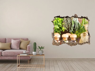 Autocolant autoadeziv gaură Colț de plante aromatice în bucătărie