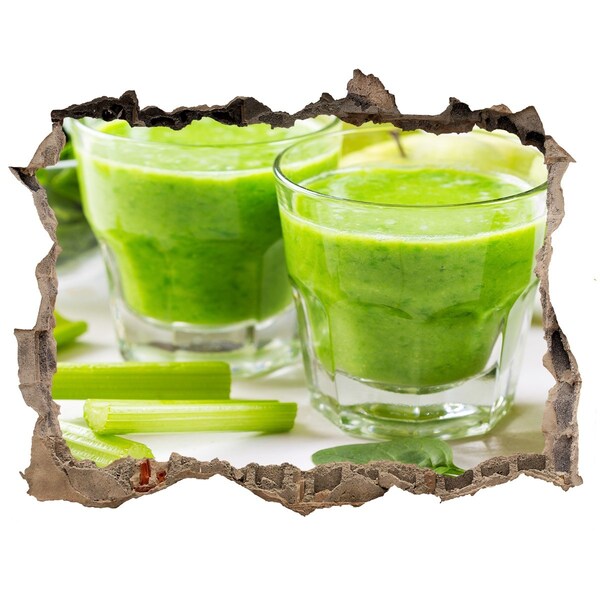 Fototapet 3D gaură în perete Cocktail verde pentru sănătate