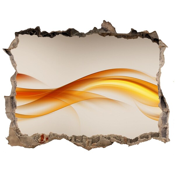 Autocolant de perete gaură 3D Un val de culori în beton