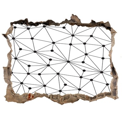 Fototapet 3D gaură în perete Rețea de conexiuni în perete