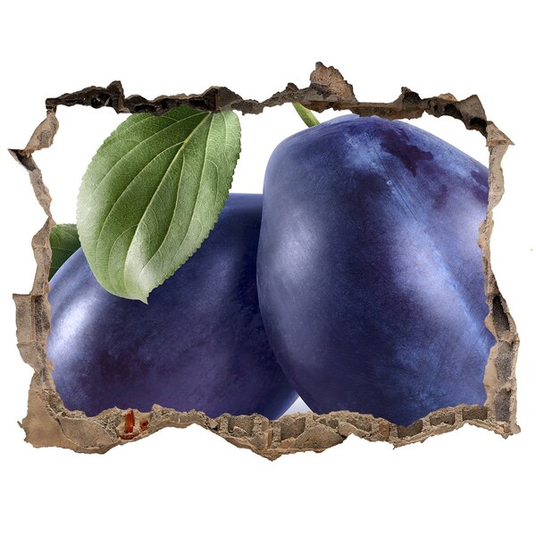 Fototapet 3D gaură în perete Prune zemoase