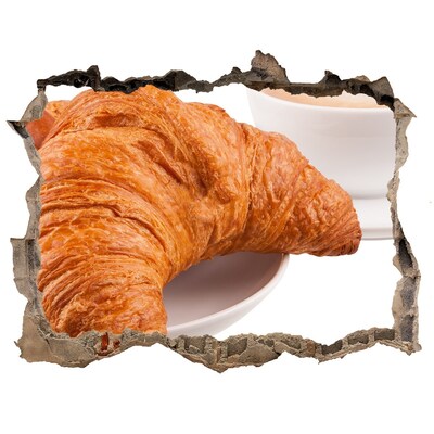 Autocolant de perete gaură 3D Cornuri și cafea