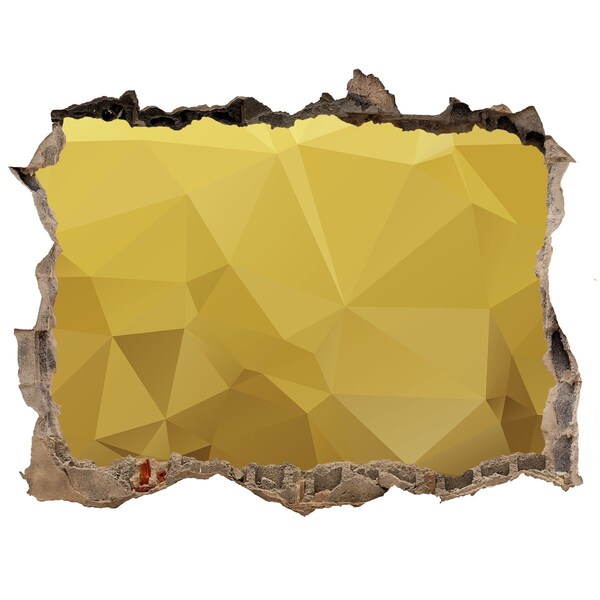 Fototapet 3D gaură în perete Crăpătura aurie din perete