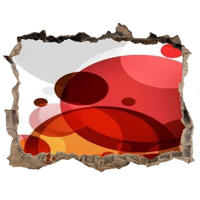 Autocolant autoadeziv gaură Bule colorate într-o gaură din perete