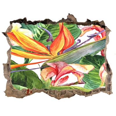 Autocolant autoadeziv gaură Paradis tropical în spatele zidului