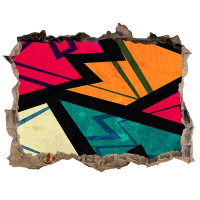 Autocolant gaură 3D O pictură murală colorată într-o gaură din perete