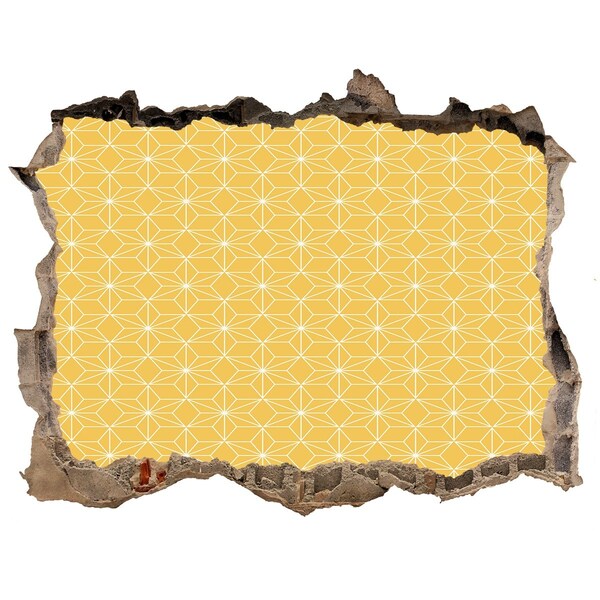 Autocolant autoadeziv gaură Geometrie aurie pe un fundal de beton