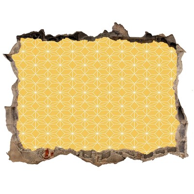 Autocolant autoadeziv gaură Geometrie aurie pe un fundal de beton