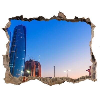 Fototapet 3D gaură în perete Străzile din abu dhabi