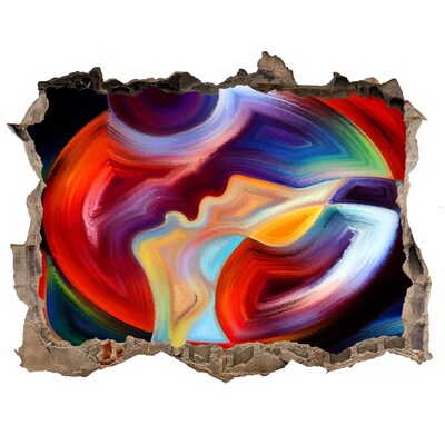 Autocolant 3D gaura cu priveliște Un dans colorat al emoțiilor