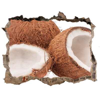 Autocolant de perete gaură 3D Comori de cocos