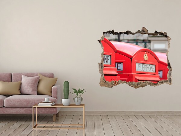 Autocolant 3D gaura cu priveliște Cabine telefonice britanice