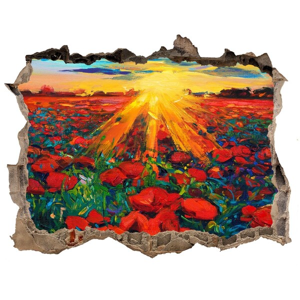 Autocolant autoadeziv gaură Pajiște cu flori la soare