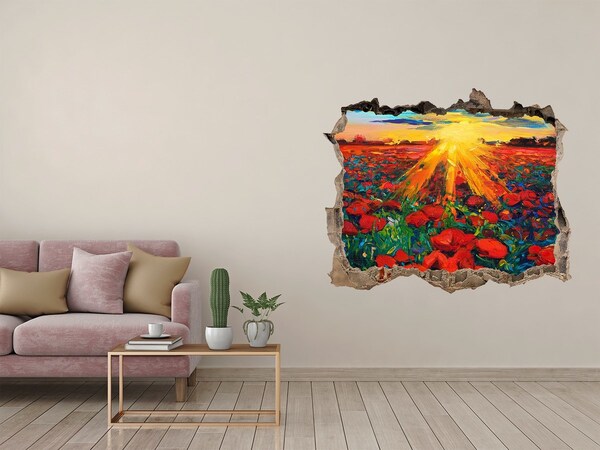 Autocolant autoadeziv gaură Pajiște cu flori la soare