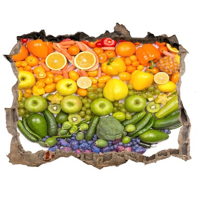 Autocolant un zid spart cu priveliște Un paradis fructat, cu o gaură în perete