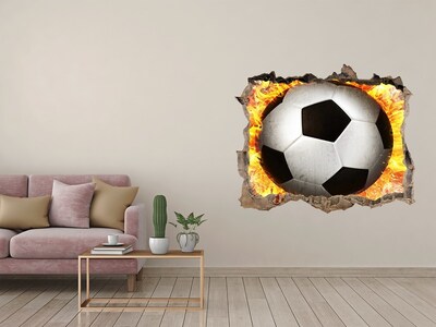 Autocolant 3D gaura cu priveliște Arderea de fotbal a văzut