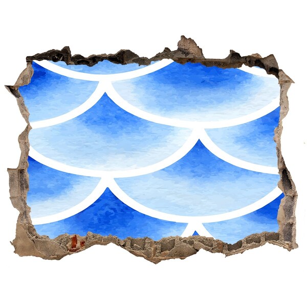 Autocolant autoadeziv gaură Valuri de apă într-o gaură de perete