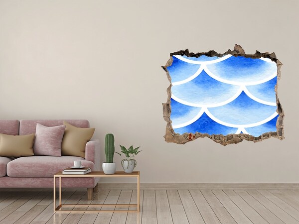 Autocolant autoadeziv gaură Valuri de apă într-o gaură de perete