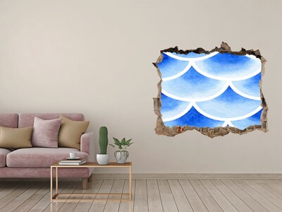 Autocolant autoadeziv gaură Valuri de apă într-o gaură de perete