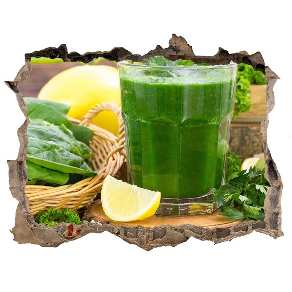 Autocolant 3D gaura cu priveliște Cocktail verde într-un cadru natural