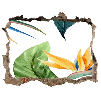 Fototapet un zid spart cu priveliște Paradis tropical în spatele zidului