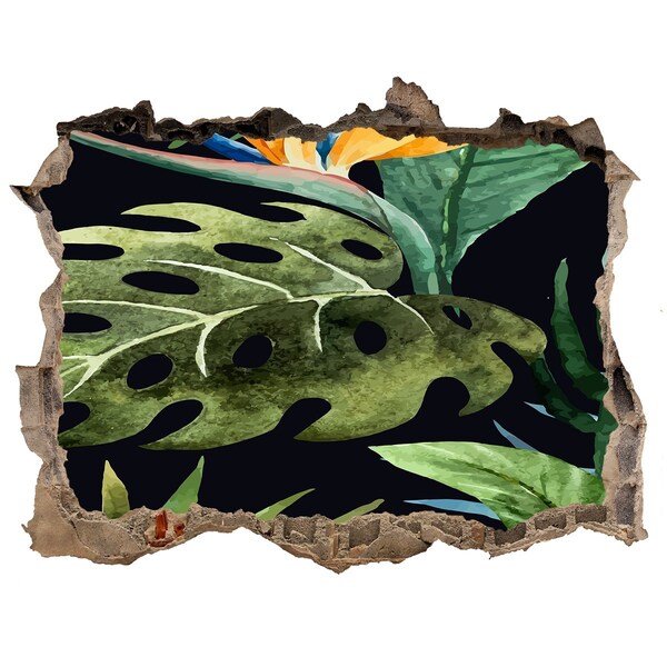 Autocolant autoadeziv gaură Jungla tropicală din spatele zidului