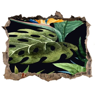 Autocolant autoadeziv gaură Jungla tropicală din spatele zidului