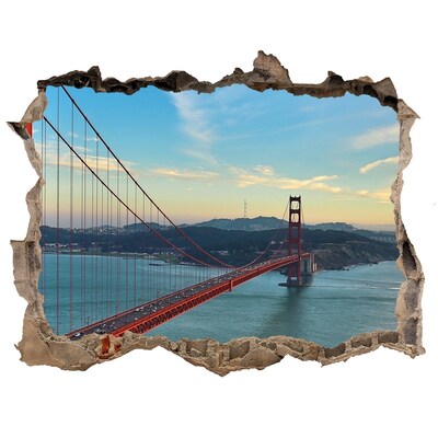 Fototapet un zid spart cu priveliște Podul Golden Gate din San Francisco