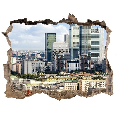Autocolant autoadeziv gaură Vedere a orașului modern