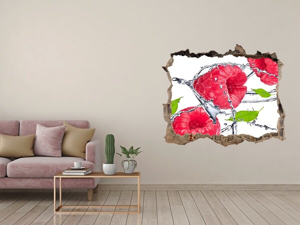 Autocolant de perete gaură 3D Cascadă de zmeură