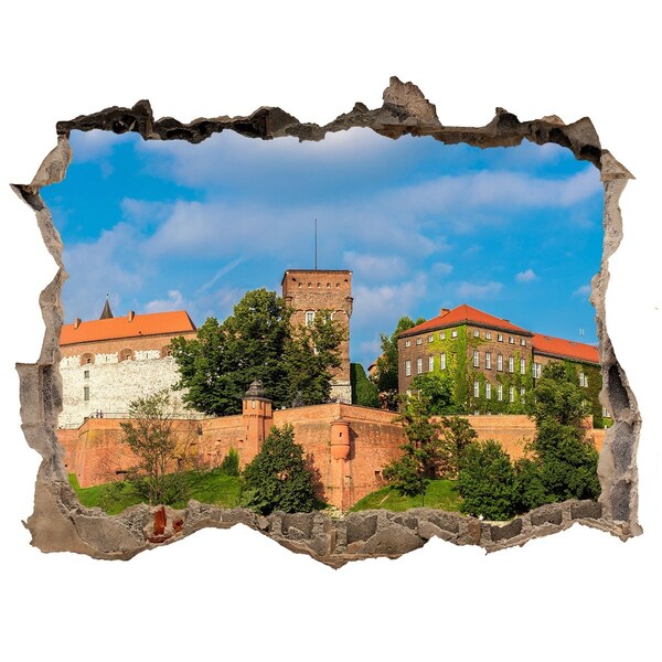 Autocolant un zid spart cu priveliște Castelul de pe deal