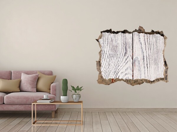 Fototapet un zid spart cu priveliște Placă de lemn într-un perete deteriorat