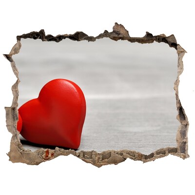 Autocolant 3D gaura cu priveliște Inimă într-o gaură în perete