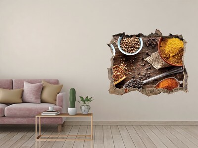 Autocolant de perete gaură 3D Condimente de bucătărie