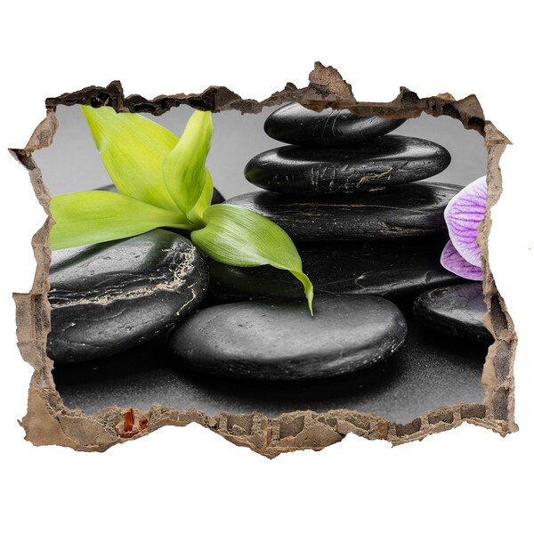 Autocolant autoadeziv gaură O priveliște relaxantă cu pietre și plante