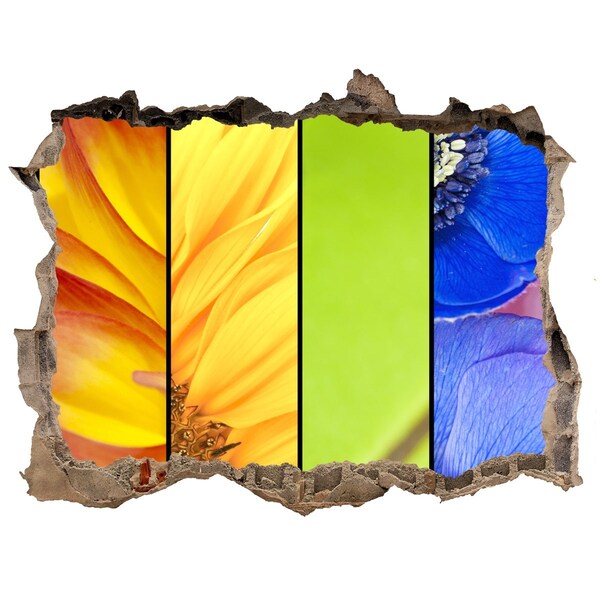 Autocolant gaură 3D Lumea florală din spatele peretelui