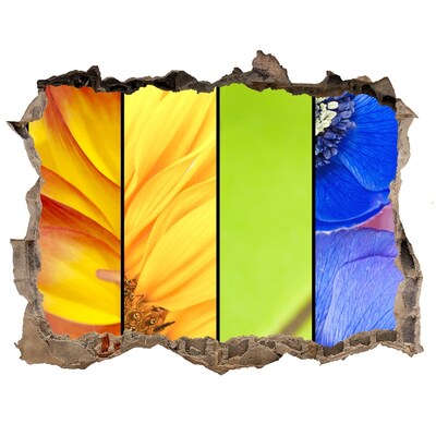 Autocolant gaură 3D Lumea florală din spatele peretelui