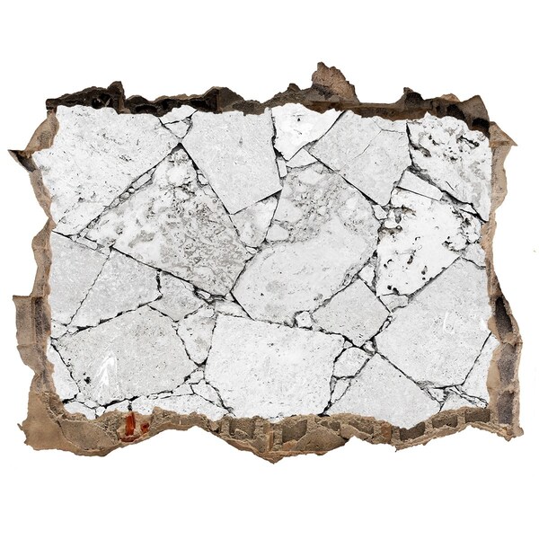 Autocolant gaură 3D Un perete deteriorat cu crăpături