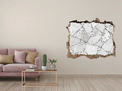 Autocolant gaură 3D Un perete deteriorat cu crăpături