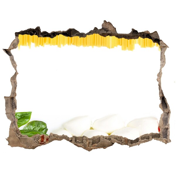 Autocolant 3D gaura cu priveliște O sărbătoare italiană într-o gaură în perete