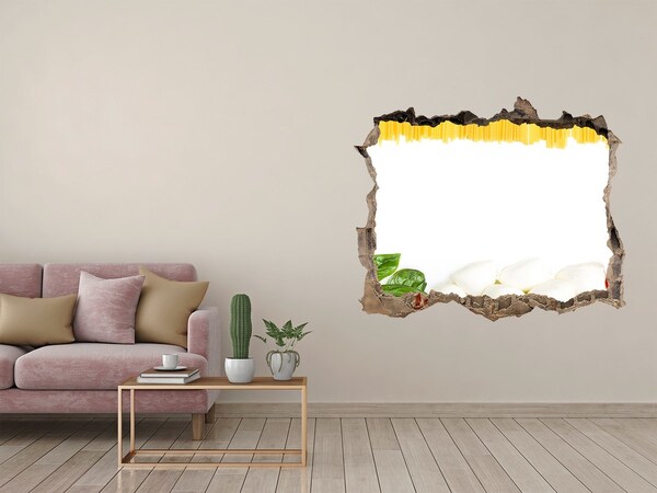 Autocolant 3D gaura cu priveliște O sărbătoare italiană într-o gaură în perete