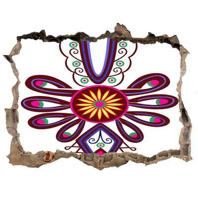 Autocolant de perete gaură 3D Model etnic colorat