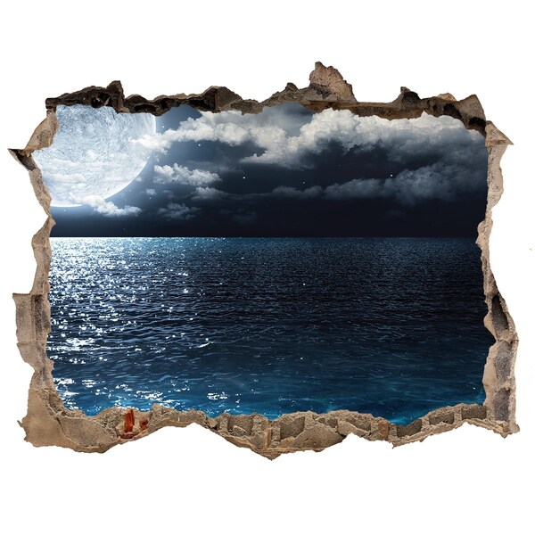 Autocolant autoadeziv gaură Vedere nocturnă a mării