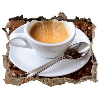 Autocolant 3D gaura cu priveliște Cafea în stil industrial