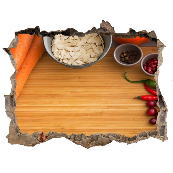 Autocolant de perete gaură 3D Vedere a bucătăriei din spatele peretelui