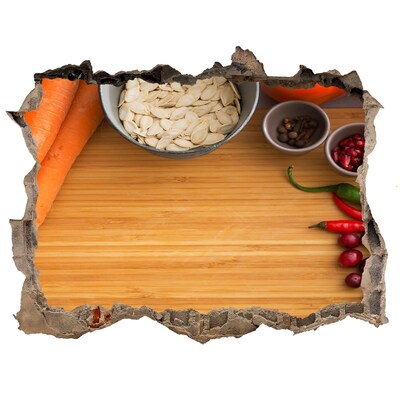 Autocolant de perete gaură 3D Vedere a bucătăriei din spatele peretelui