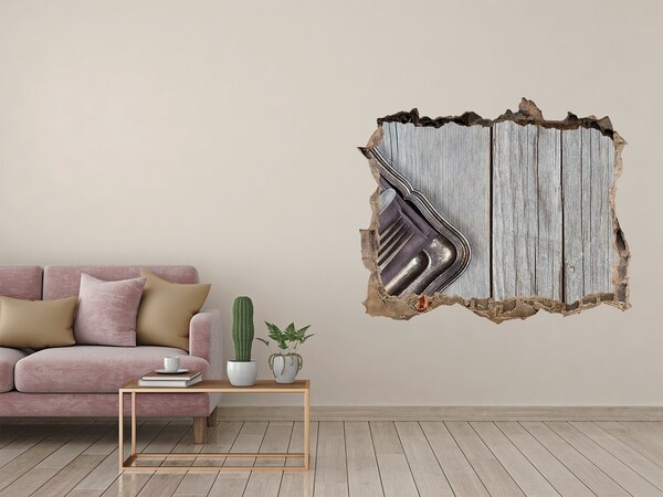 Fototapet un zid spart cu priveliște O sală de mese fermecătoare în stil rustic